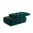 Koby Ottoman Emerald Green Velvet 36.4L x 25W x 17H Upholstered Button Tufted