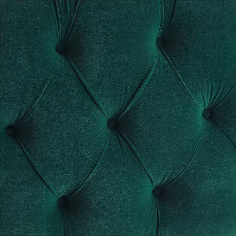 Koby Ottoman Emerald Green Velvet 36.4L x 25W x 17H Upholstered Button Tufted