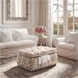 Koby Ottoman Cluster Red Linen 36.4L x 25W x 17H Upholstered Button Tufted