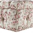 Koby Ottoman Cluster Red Linen 36.4L x 25W x 17H Upholstered Button Tufted