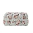 Koby Ottoman Manor Floral Linen 36.4L x 25W x 17H Upholstered Button Tufted