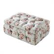 Koby Ottoman Manor Floral Linen 36.4L x 25W x 17H Upholstered Button Tufted