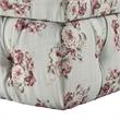 Koby Ottoman Manor Floral Linen 36.4L x 25W x 17H Upholstered Button Tufted