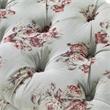 Koby Ottoman Manor Floral Linen 36.4L x 25W x 17H Upholstered Button Tufted