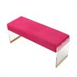 Abygail Bench Fuchsia/Gold Velvet 42.2L x 14.6W x 17.7H Upholstered Acrylic Base