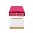 Abygail Bench Fuchsia/Gold Velvet 42.2L x 14.6W x 17.7H Upholstered Acrylic Base