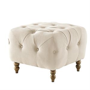 veer ottoman linen fabric upholstered button tufted