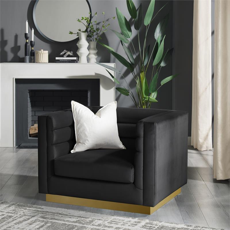Posh Living Aylah Velvet Club Chair Black
