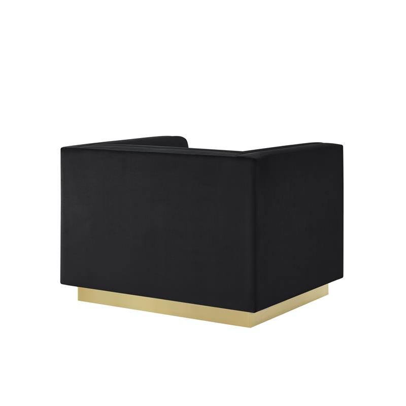 Posh Living Aylah Velvet Club Chair Black