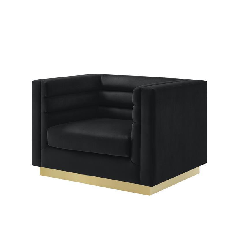 Posh Living Aylah Velvet Club Chair Black