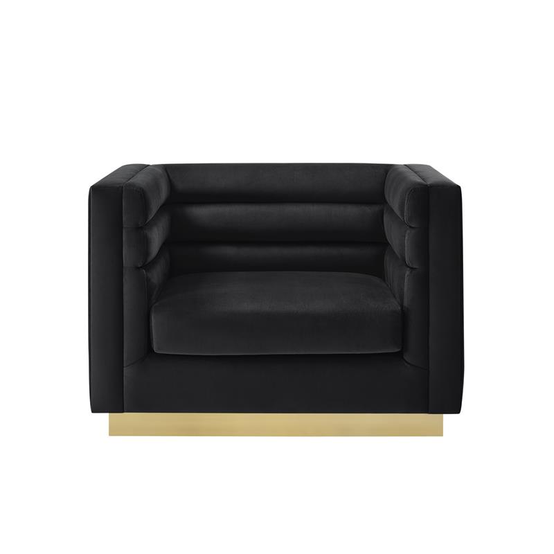 Posh Living Aylah Velvet Club Chair Black