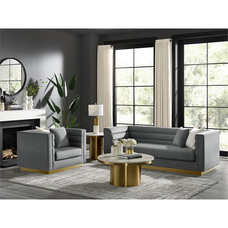 Posh Living Aylah Velvet Club Chair Grey