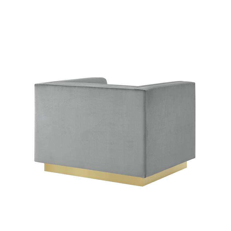 Posh Living Aylah Velvet Club Chair Grey