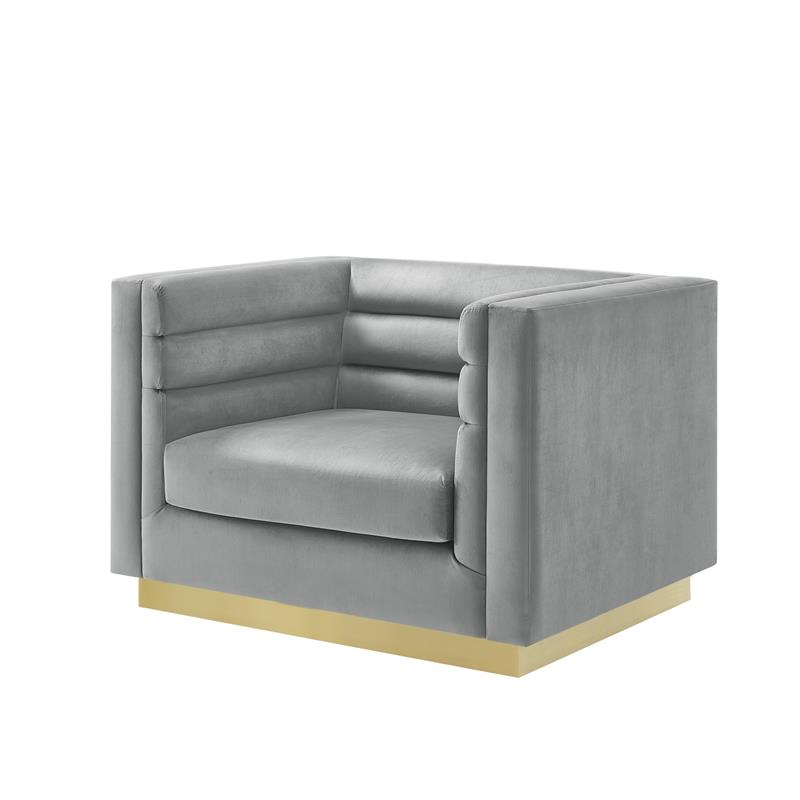 Posh Living Aylah Velvet Club Chair Grey