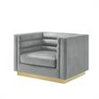 Posh Living Aylah Velvet Club Chair Grey