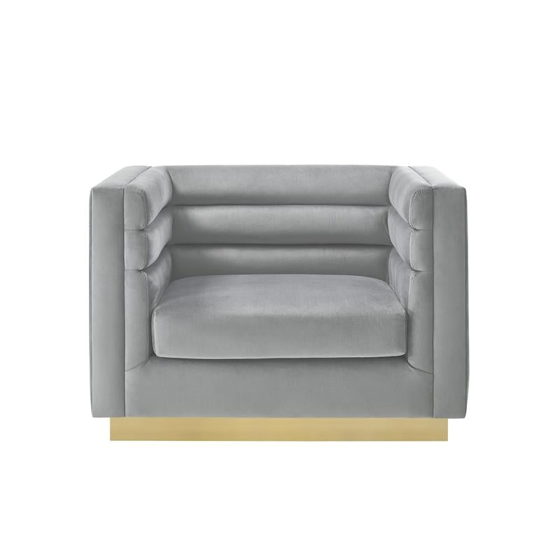 Posh Living Aylah Velvet Club Chair Grey