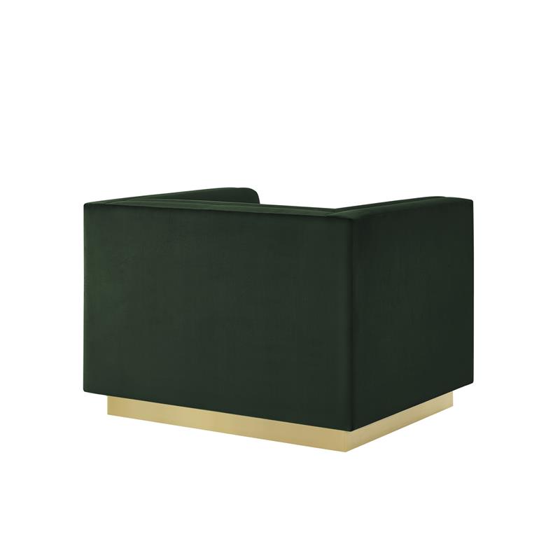 Posh Living Aylah Velvet Club Chair Hunter Green