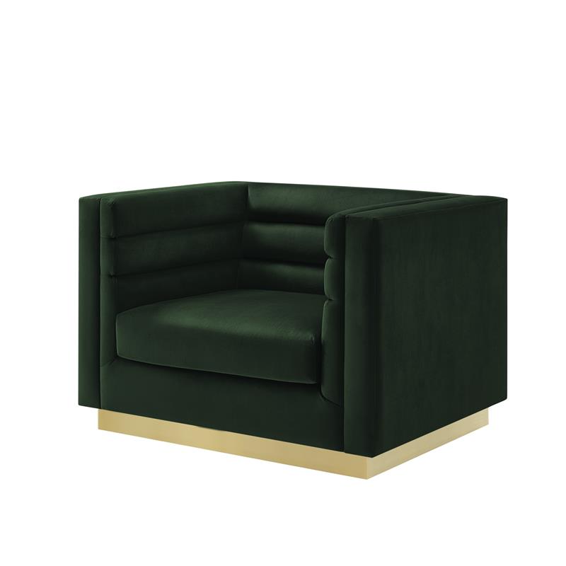 Posh Living Aylah Velvet Club Chair Hunter Green