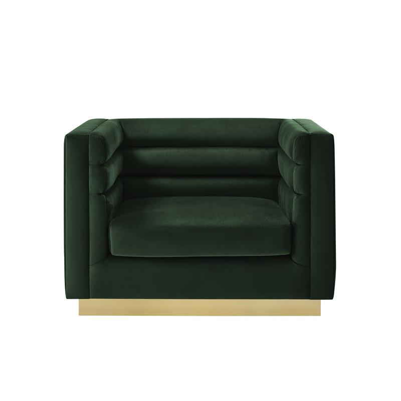 Posh Living Aylah Velvet Club Chair Hunter Green