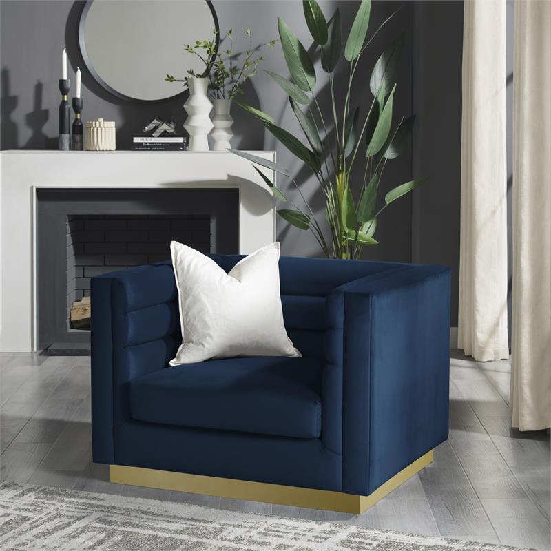 Posh Living Aylah Velvet Club Chair Navy