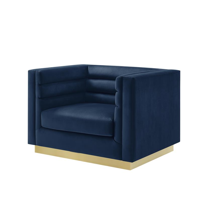 Posh Living Aylah Velvet Club Chair Navy