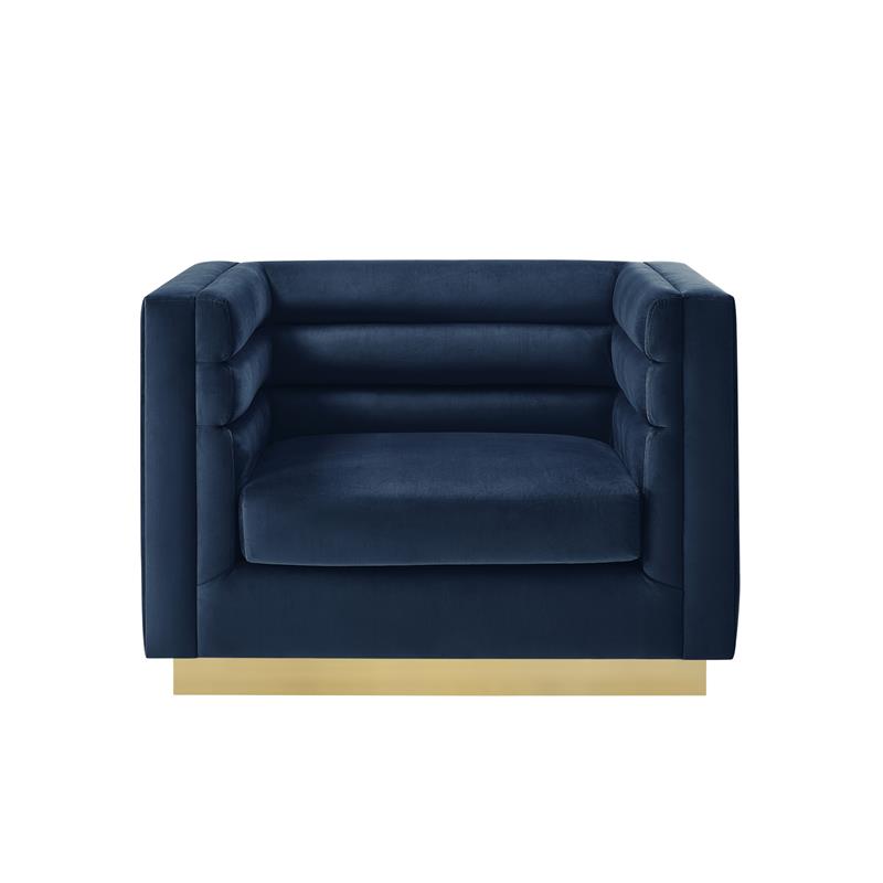 Posh Living Aylah Velvet Club Chair Navy