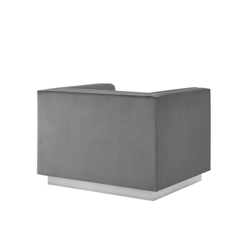 Posh Living Aylah Velvet Club Chair Dark Grey