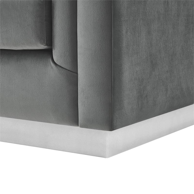 Posh Living Aylah Velvet Club Chair Dark Grey