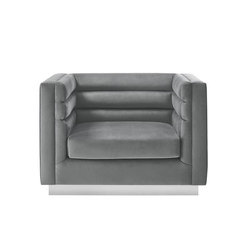 Posh Living Aylah Velvet Club Chair Dark Grey