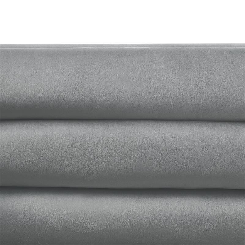 Posh Living Aylah Velvet Left Facing Corner Sectional Sofa Grey