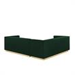 Posh Living Aylah Velvet Left Facing Corner Sectional Sofa Hunter Green