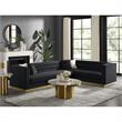 Posh Living Aylah Velvet Right Facing Corner Sectional Sofa Black
