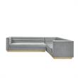 Posh Living Aylah Velvet Right Facing Corner Sectional Sofa Grey