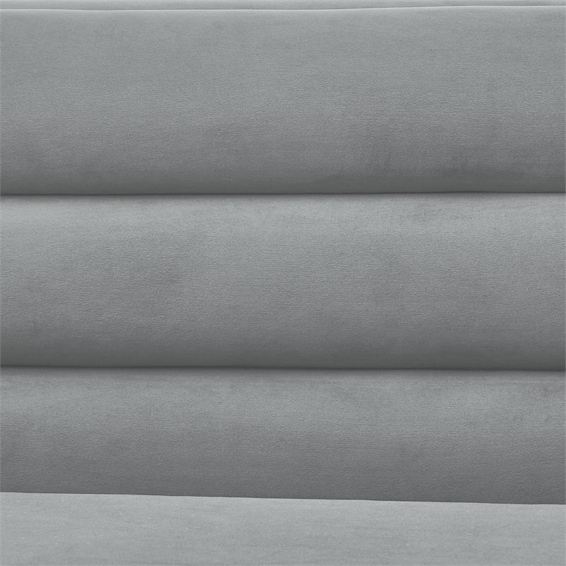 Posh Living Aylah Velvet Right Facing Corner Sectional Sofa Grey