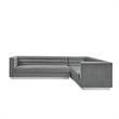 Posh Living Aylah Velvet Right Facing Corner Sectional Sofa Dark Grey