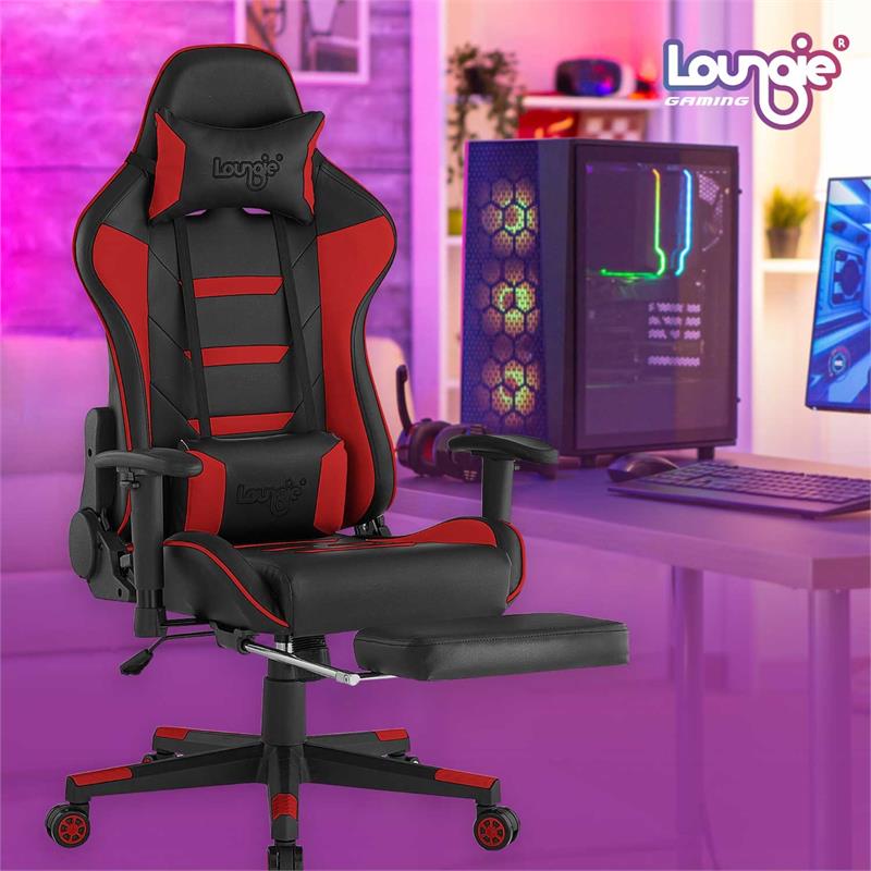 Posh Living Mari Faux Leather Game Chair Red