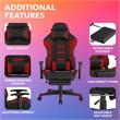 Posh Living Mari Faux Leather Game Chair Red