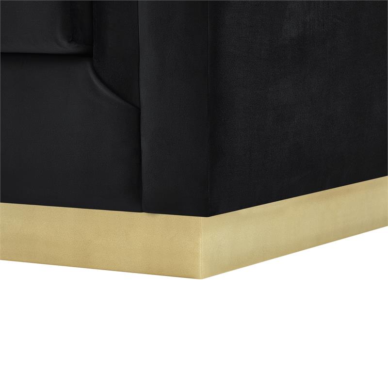 Posh Living Aylah Velvet 3 Seat Sofa Black