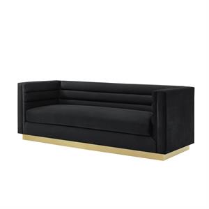 Posh Living Aylah Velvet 3 Seat Sofa Black