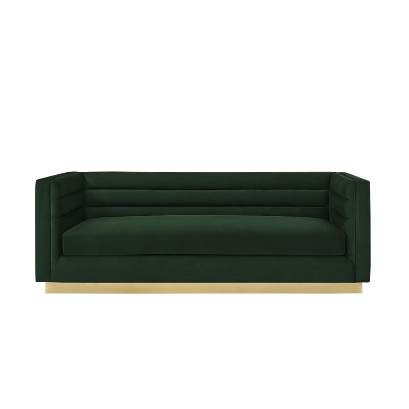 Posh Living Aylah Velvet 3 Seat Sofa Hunter Green