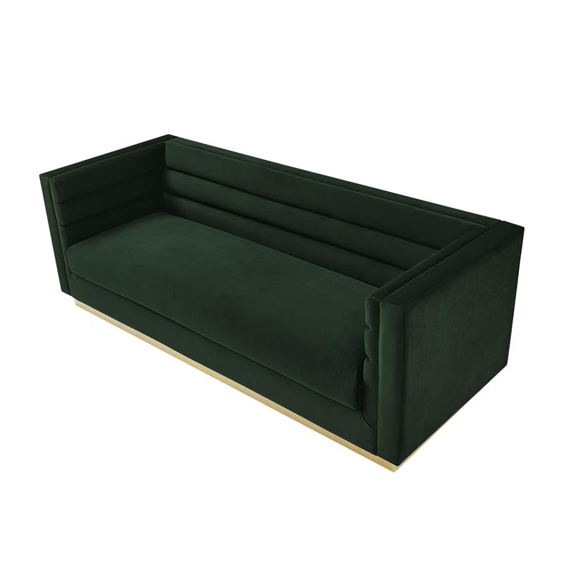Posh Living Aylah Velvet 3 Seat Sofa Hunter Green