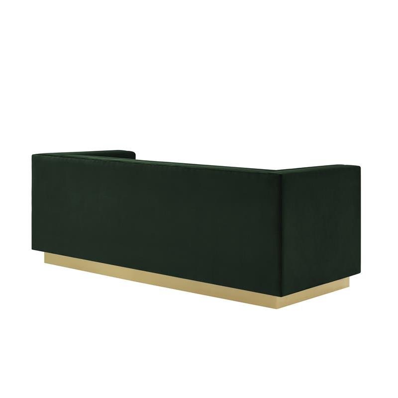 Posh Living Aylah Velvet 3 Seat Sofa Hunter Green