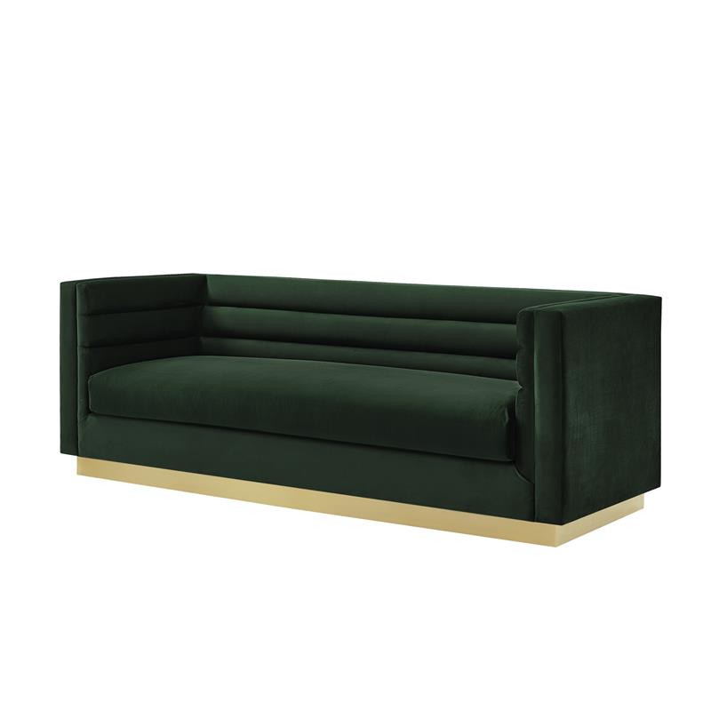 Posh Living Aylah Velvet 3 Seat Sofa Hunter Green