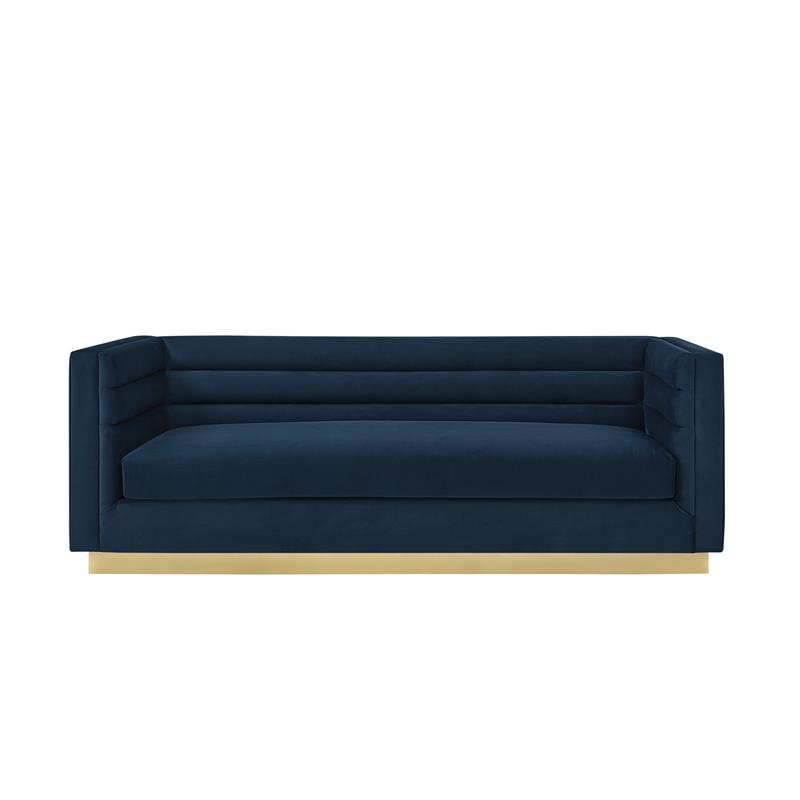 Posh Living Aylah Velvet 3 Seat Sofa Navy