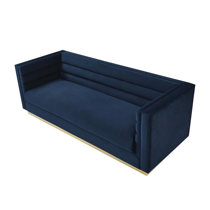 Posh Living Aylah Velvet 3 Seat Sofa Navy