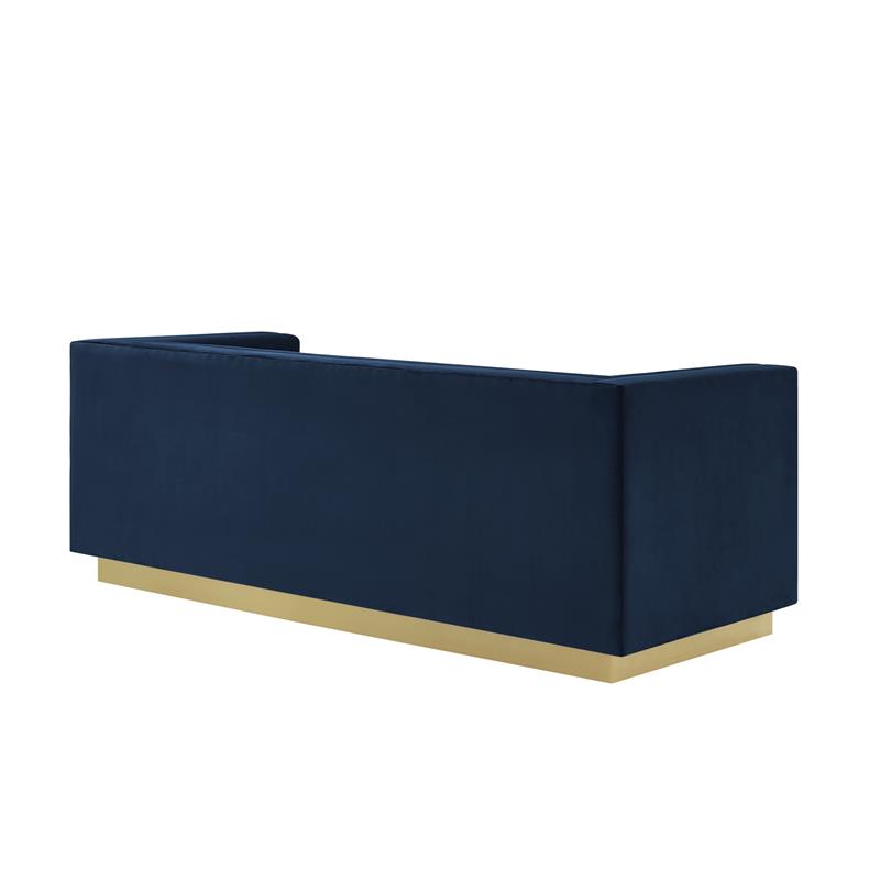 Posh Living Aylah Velvet 3 Seat Sofa Navy