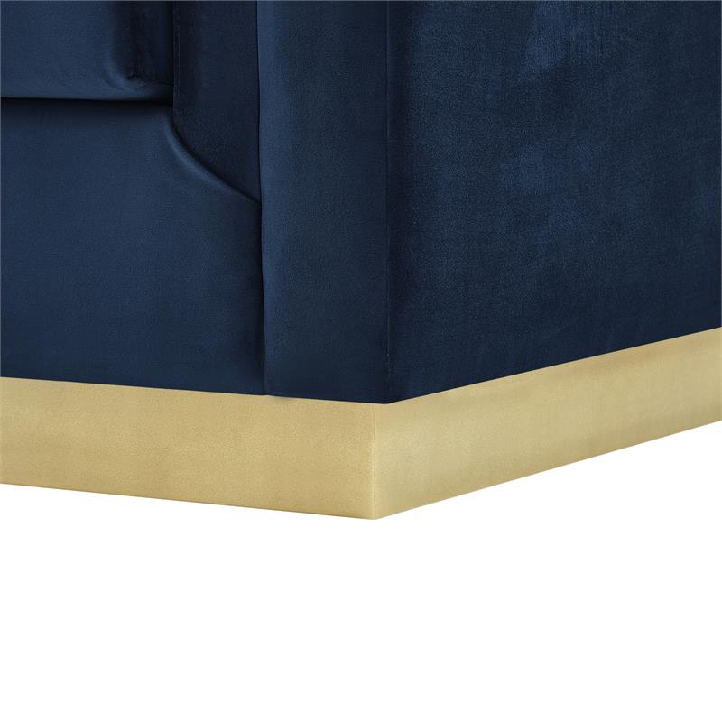 Posh Living Aylah Velvet 3 Seat Sofa Navy