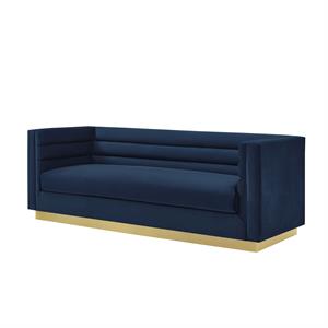 Posh Living Aylah Velvet 3 Seat Sofa Navy