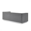 Posh Living Aylah Velvet 3 Seat Sofa Dark Grey