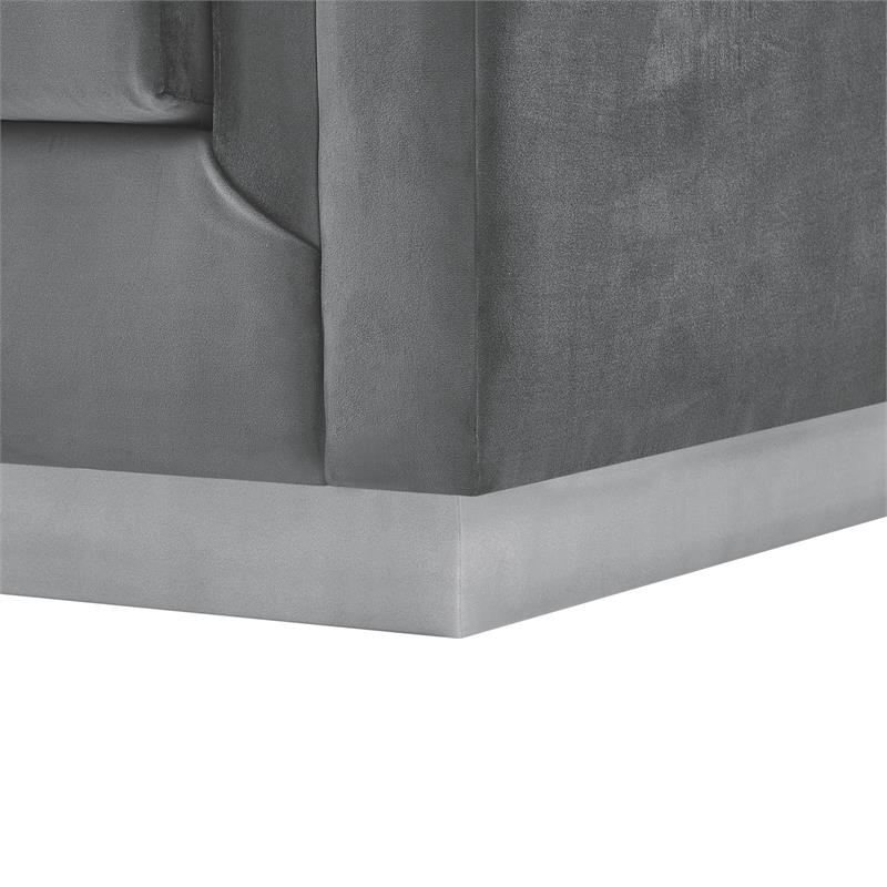 Posh Living Aylah Velvet 3 Seat Sofa Dark Grey